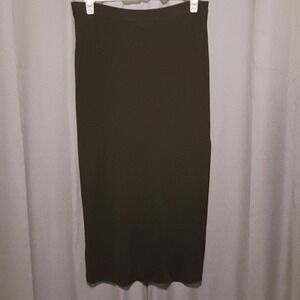 DKNY Black Pencil Skirt - Classic Career Midi Skirt spandex elastic waist Size L